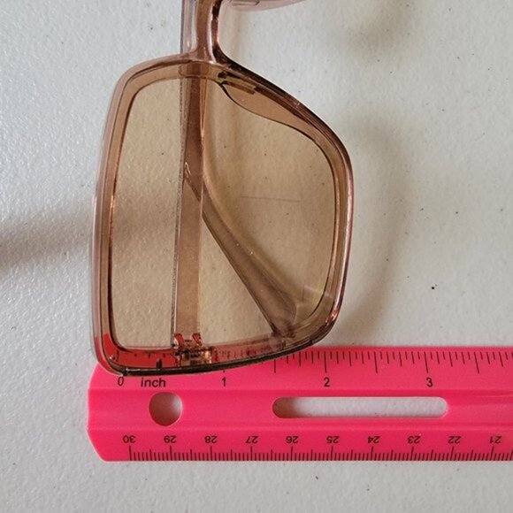 Oversized Sunglasses Square Big Frame Anti-Ultraviolet Champagne Color NEW - Picture 9 of 13